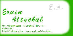 ervin altschul business card
